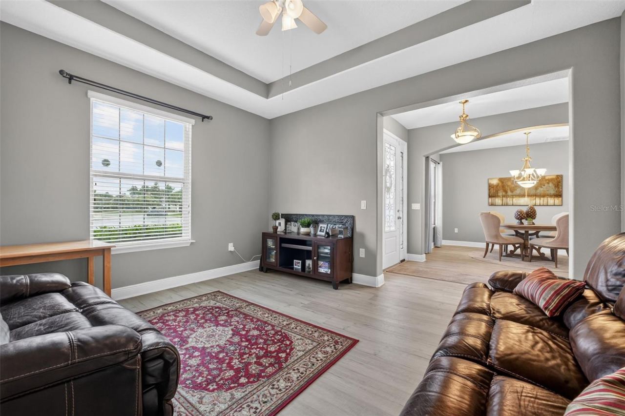 Photo 16 of 20: Bonus room with gorgeous tray ceiling and oversized window