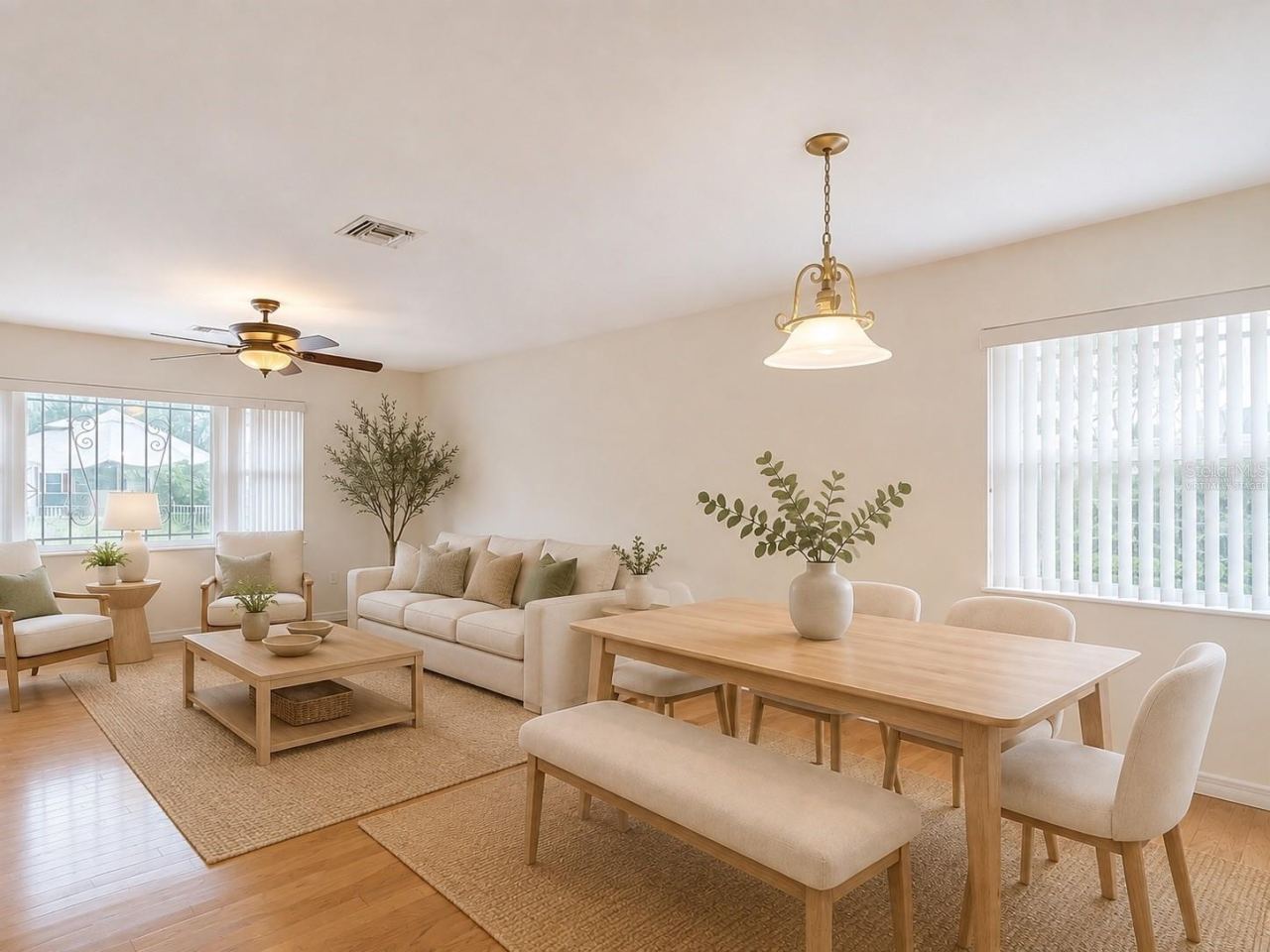 Photo 7 of 20: virtually staged dining room and living room just off the kitchen