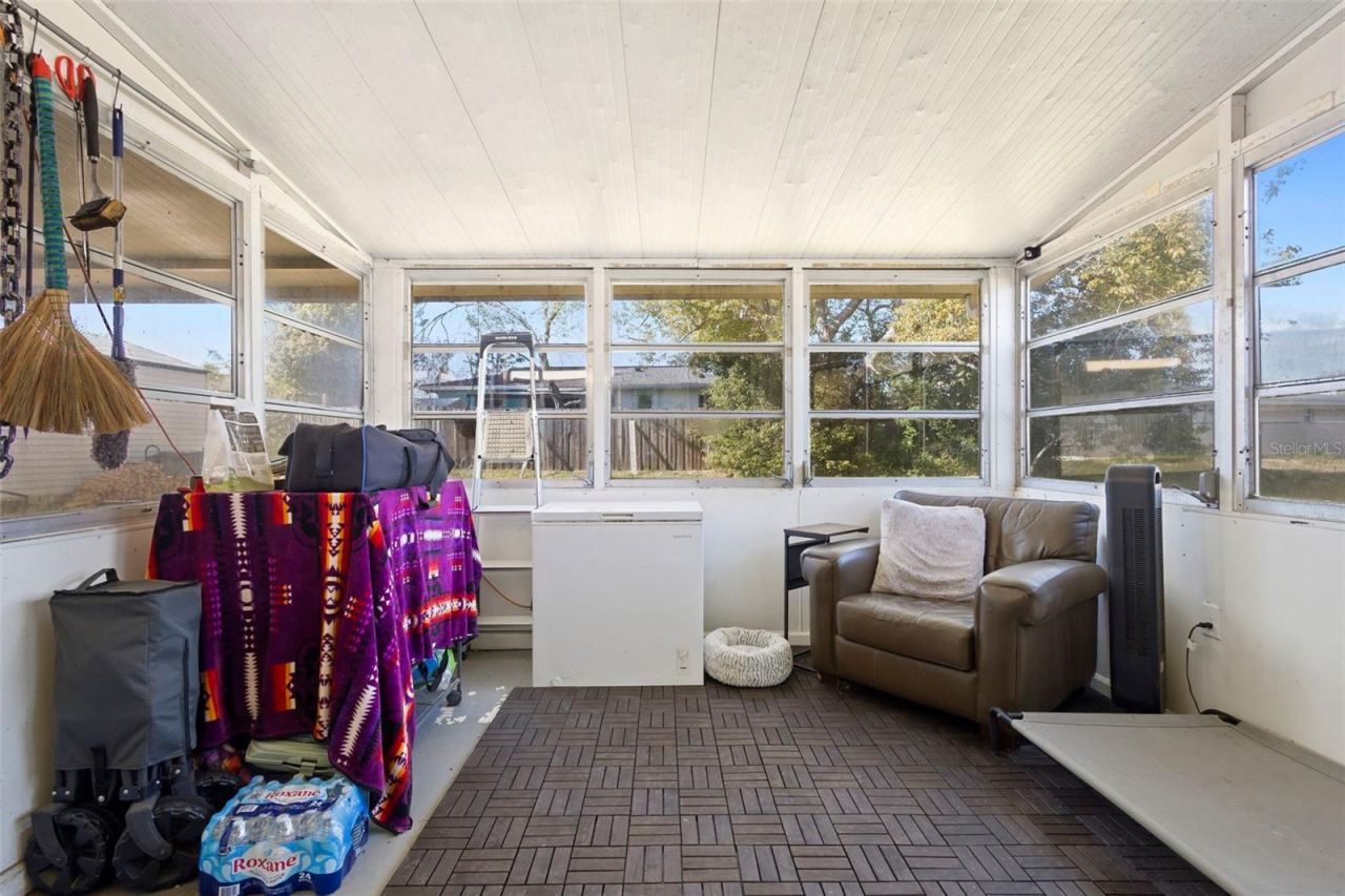 Photo 17 of 20: View of patio with large windows.