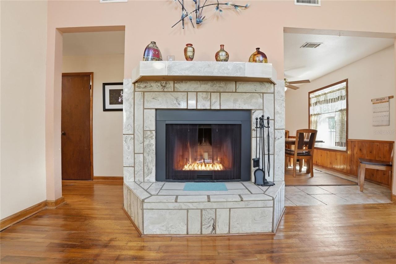 Photo 6 of 20: Wood burning fireplace.